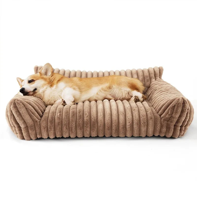 1 Detachable and Washable Dog Bed Pet Sofa Warm Cat Bed All-Season Pet Mattress Fleece-Lined Dog Bed.
